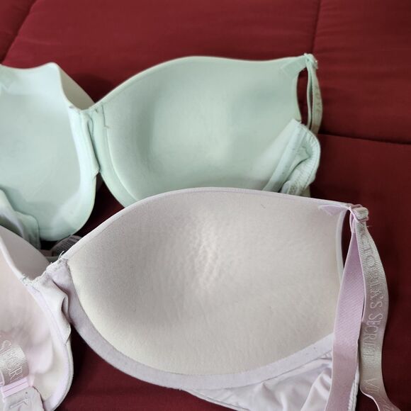Victoria’s Secret Bras Lot 2 Women 38C Aqua Teal & Blush Pink Convertible Straps - Picture 5 of 15